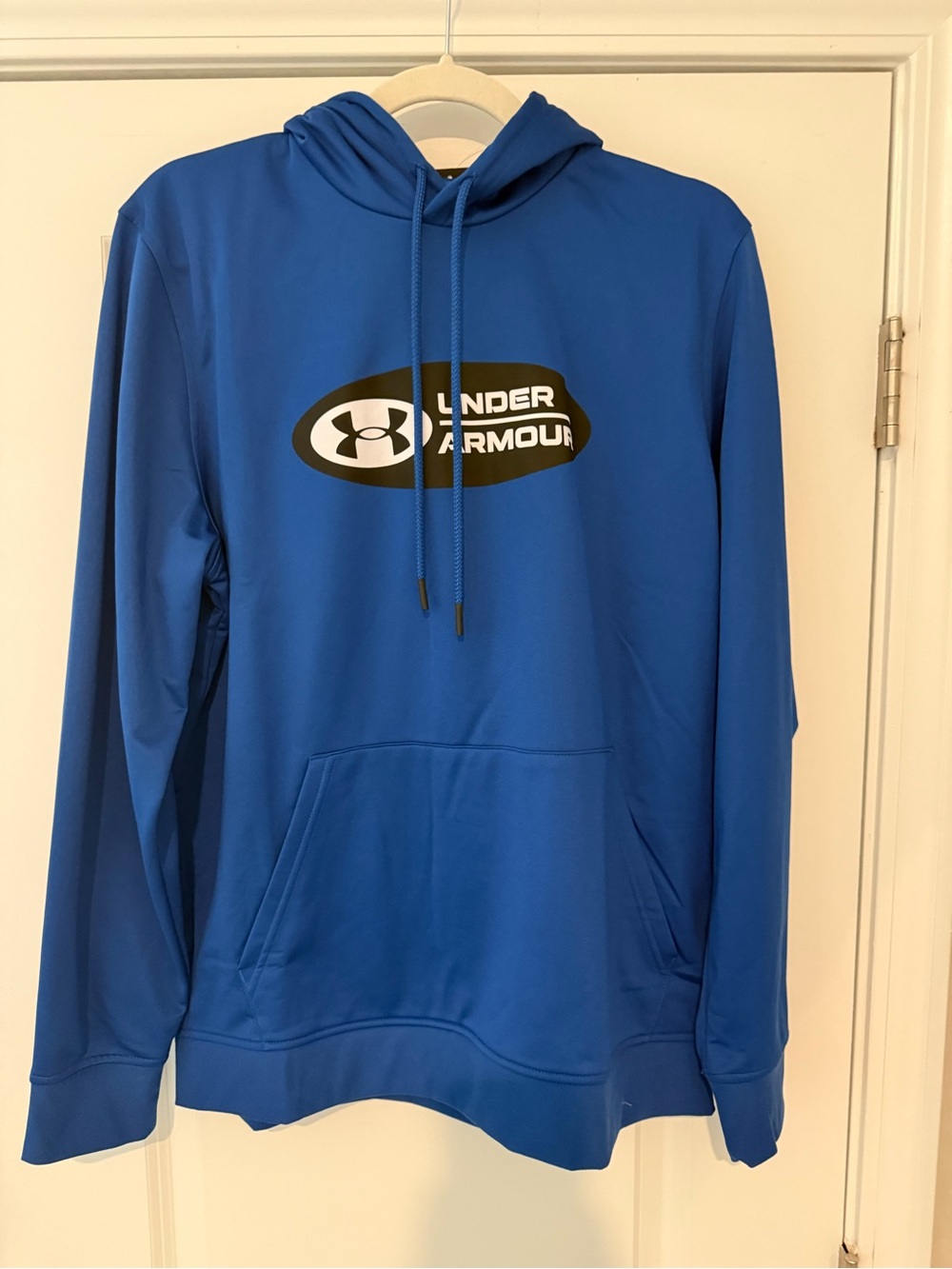 NWT Under Armour Men's Tricot Pop Logo Hoodie Blue Medium